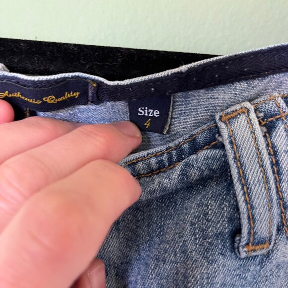 VINTAGE Abercrombie & Fitch Button Fly Jean Shorts Low Rise Size 4 6 - Picture 5 of 7